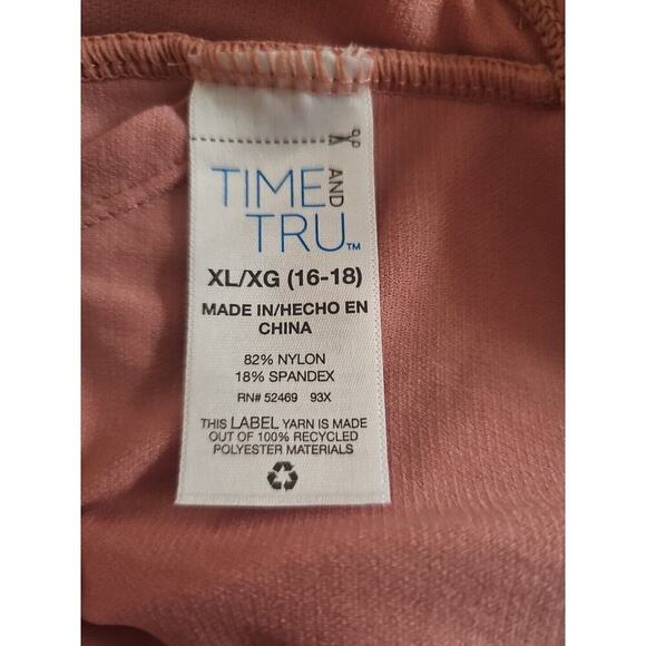 New Time and Tru Women's Ribbed Tortoise Ring One Piece Swimsuit Size 16-18 - Picture 6 of 8